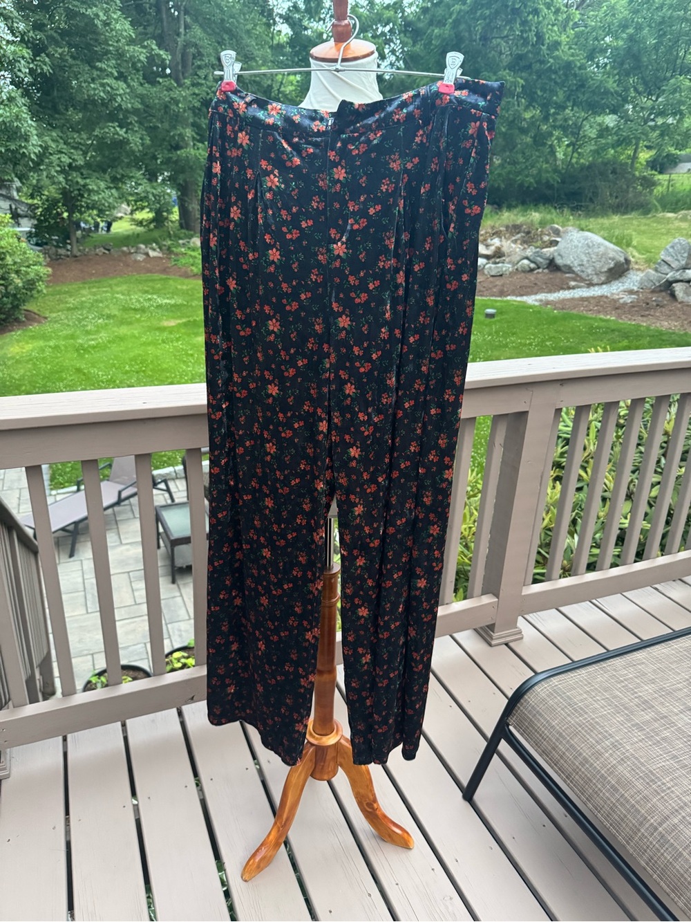 Lulus floral pants velour or velvet